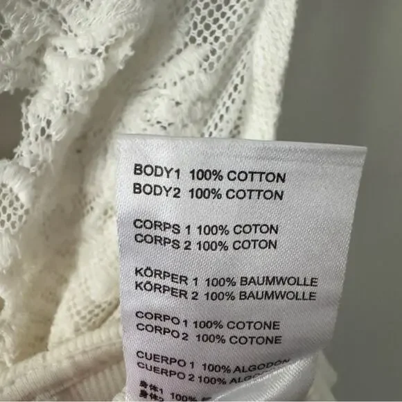 Free People Have My Heart Tank Corset Top Cropped White Lace Button-Up Crop NWT - Picture 15 of 16